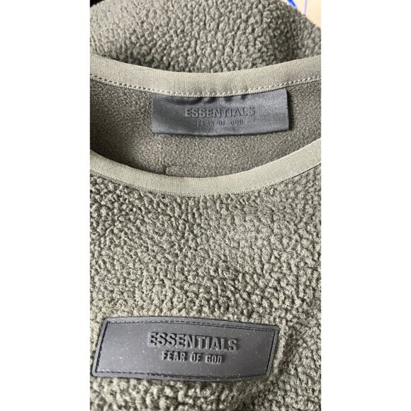 FEAR OF GOD ESSENTIALS POLAR FLEECE DARK GREEN PULLOVER XXS - Picture 7 of 10